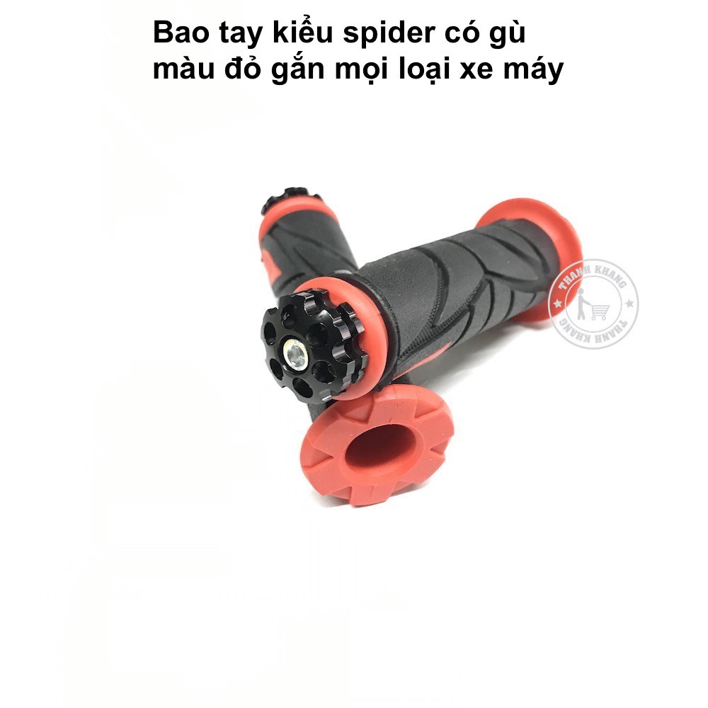 Bao tay xe máy kiểu spider có gù gắn mọi loại xe thanh khang màu đỏ 006001378