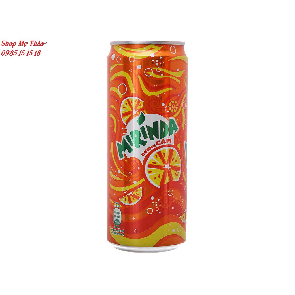 LỐC 6 LON NƯỚC NGỌT MIRINDA VỊ CAM 330ML