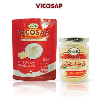 Cơm dừa sáp sợi 220ml & kẹo dừa sáp nguyên chất 100g vicosap