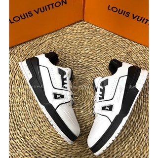 Giày lv trainer white black 54 da thật lai au