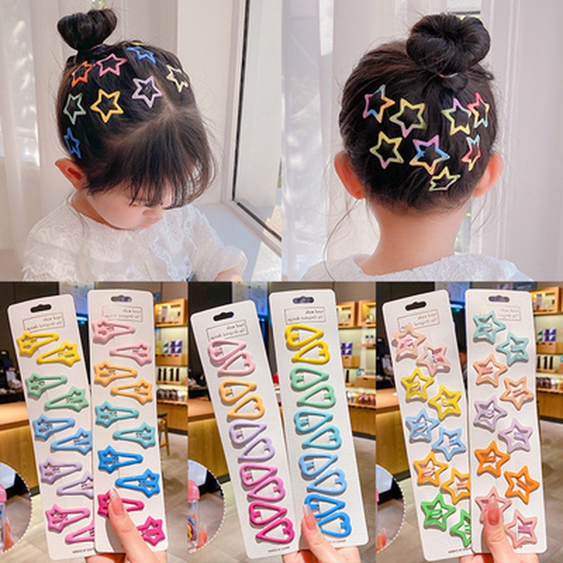 Kẹp Tóc Kim Loại Màu Kẹo Dễ Thương Phong Cách Hàn Quốc