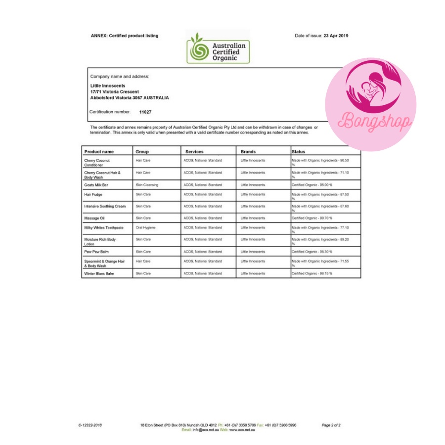 Dầu bôi ấm ngực Hữu cơ từ Khuynh Diệp  Little Innoscents Winter Blue Balm