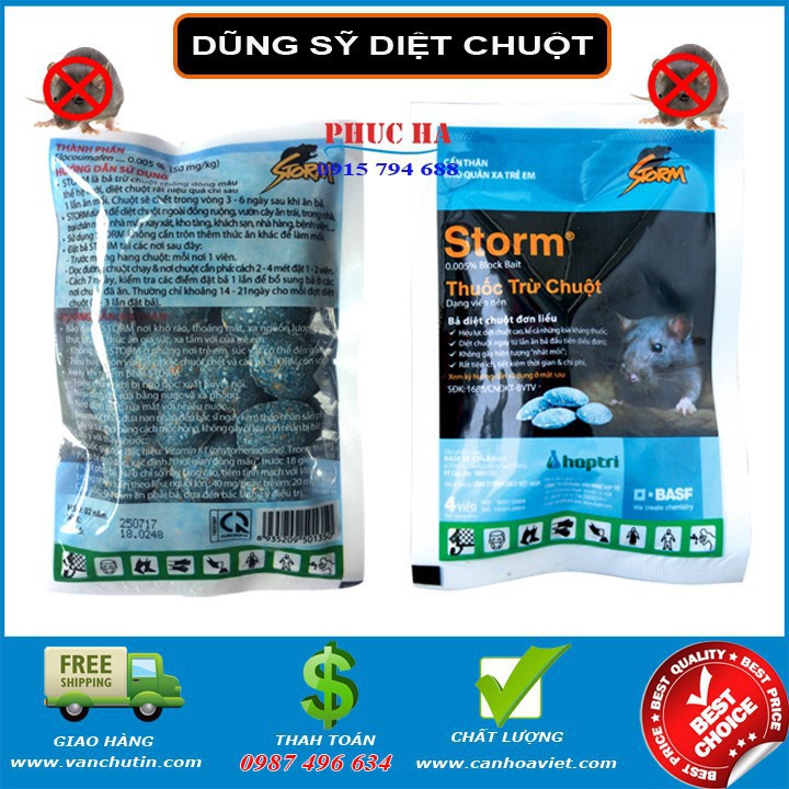 Thuốc trừ Chuột Storm - cách trừ chuột hiệu quả 02 gói