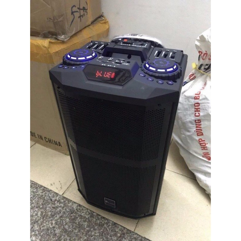 loa kéo karaoke DJ K5 gia rẻ có 2 micro bass lớn- màn hình đèn led DJ