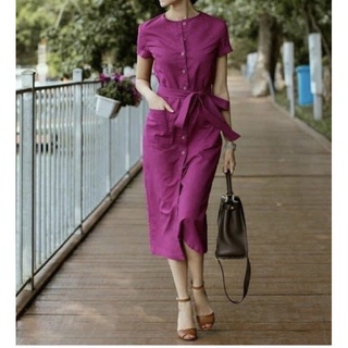 Đầm linen tưng thắt eo khách order - Nhận đặt theo yêu cầu - mm5 PT Linen