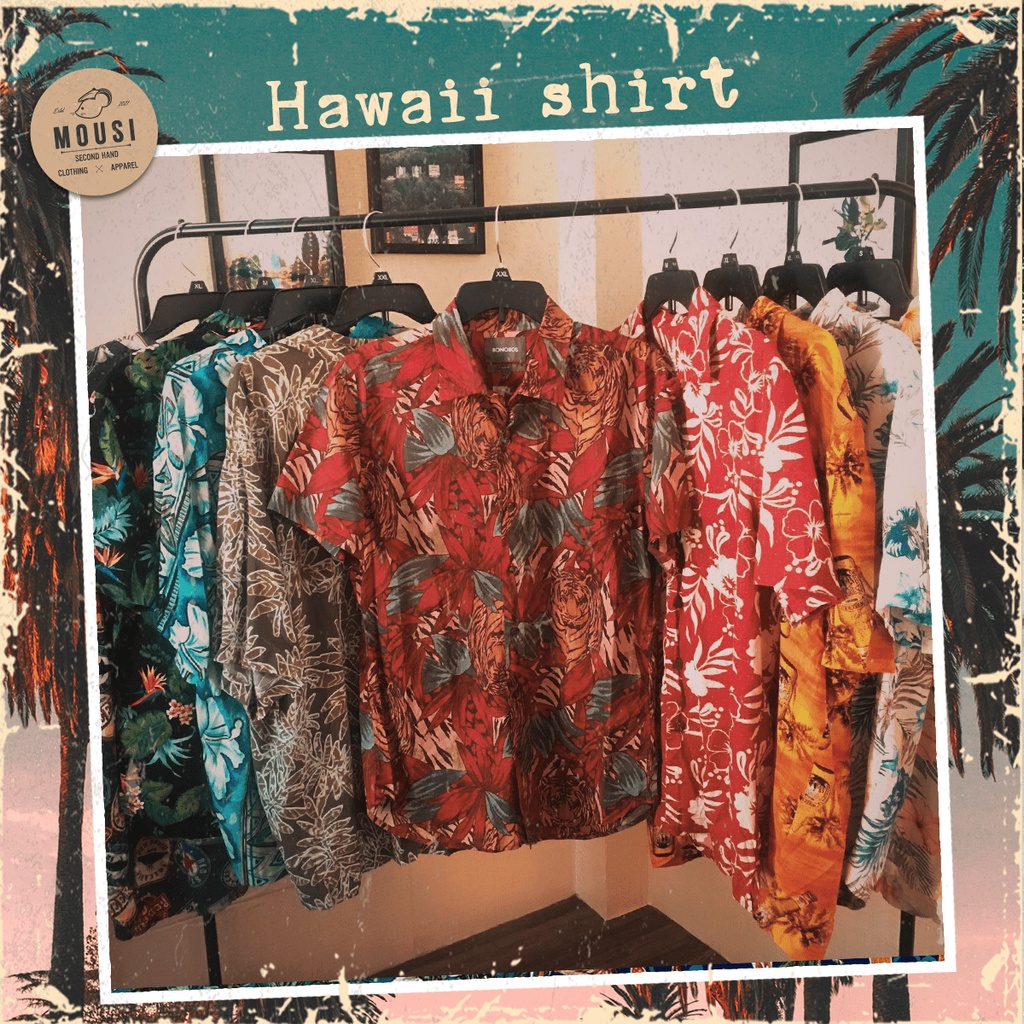 Áo sơ mi Hawaii - đi biển secondhand (2hand)- [𝐅𝐑𝐄𝐄 𝐒𝐇𝐈𝐏] - vintage, cổ điển - (inbox shop để tư vấn size) Mousi 2hand