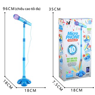 Mic hát karaoke đơn có giá đỡ Microphone Superlor (Hồng)