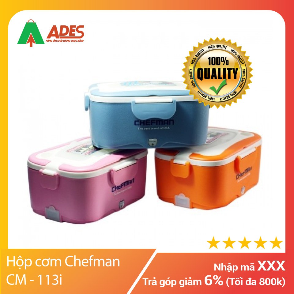 [Chính Hãng, Giá Rẻ] Hộp cơm Chefman CM - 113i | Bảo hành 2 năm