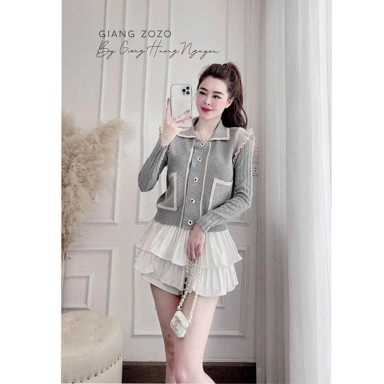 BÁN SỈ ÁO LEN BÈO VAI MÀU GHI CÚC HOA QC CHO NỮ | BigBuy360 - bigbuy360.vn