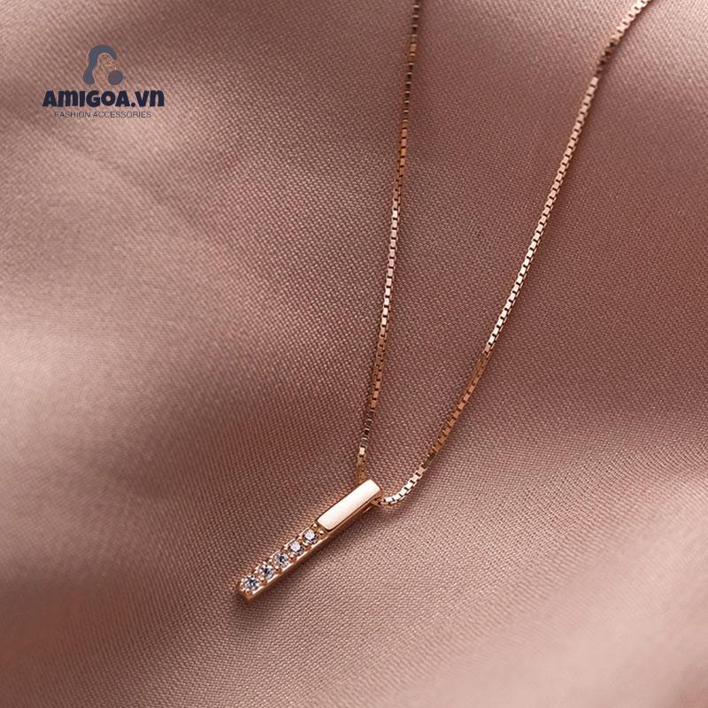 Vòng cổ Sợi Xích Dài Mặt Hình Học Đơn Giản Dễ Thương Cá Tính Cho Nữ