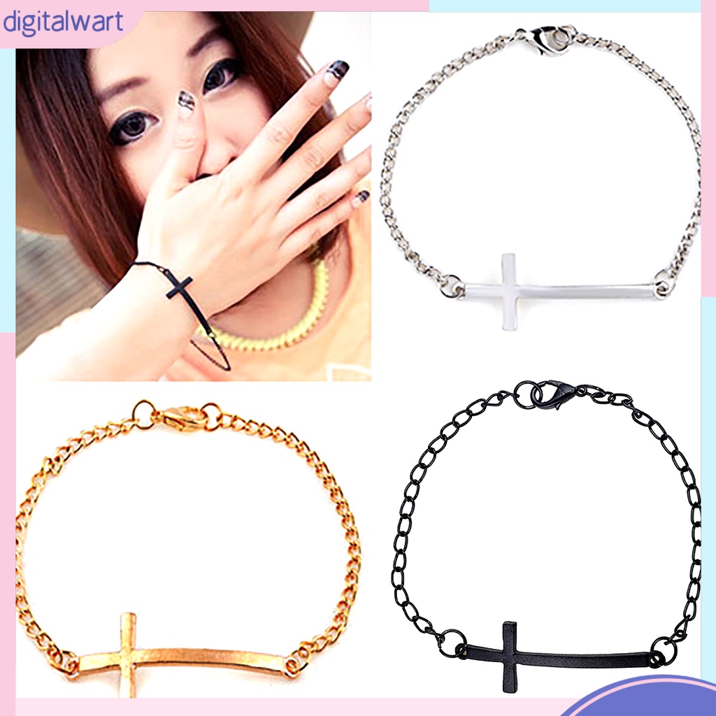 Lắc tay hợp kim mặt chữ thập thời trang cho cả nam và nữ