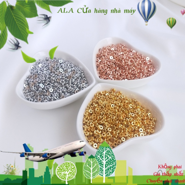💖Đồ trang sức DIY💖Bộ Hạt Cườm Xỏ Lỗ Nhiều Màu Sắc 18k