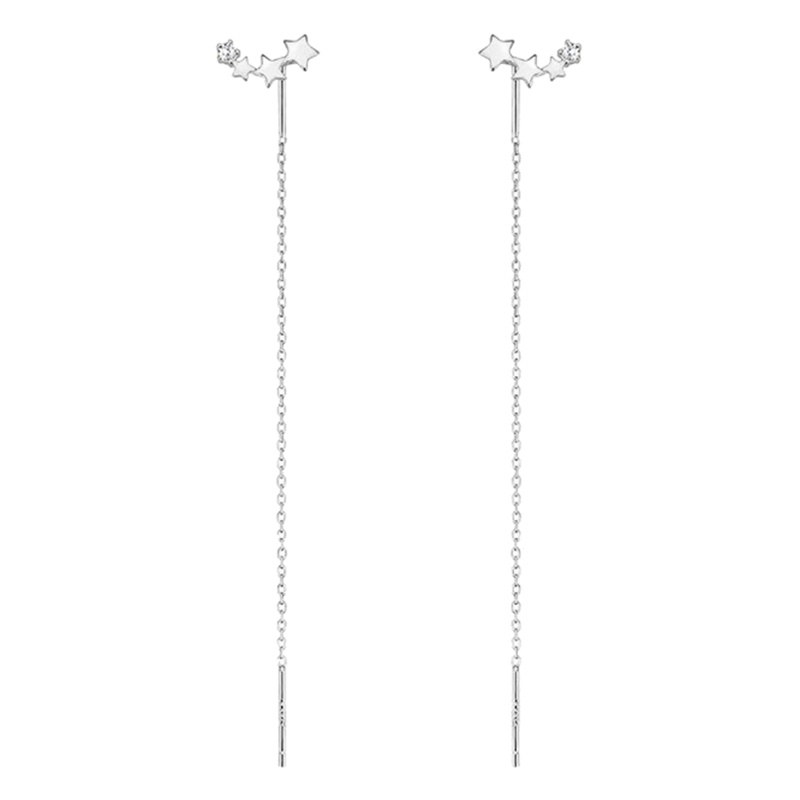 Bông Tai Dáng Dài Tua Rua Hình Ngôi Sao Đơn Giản Cho Nữ