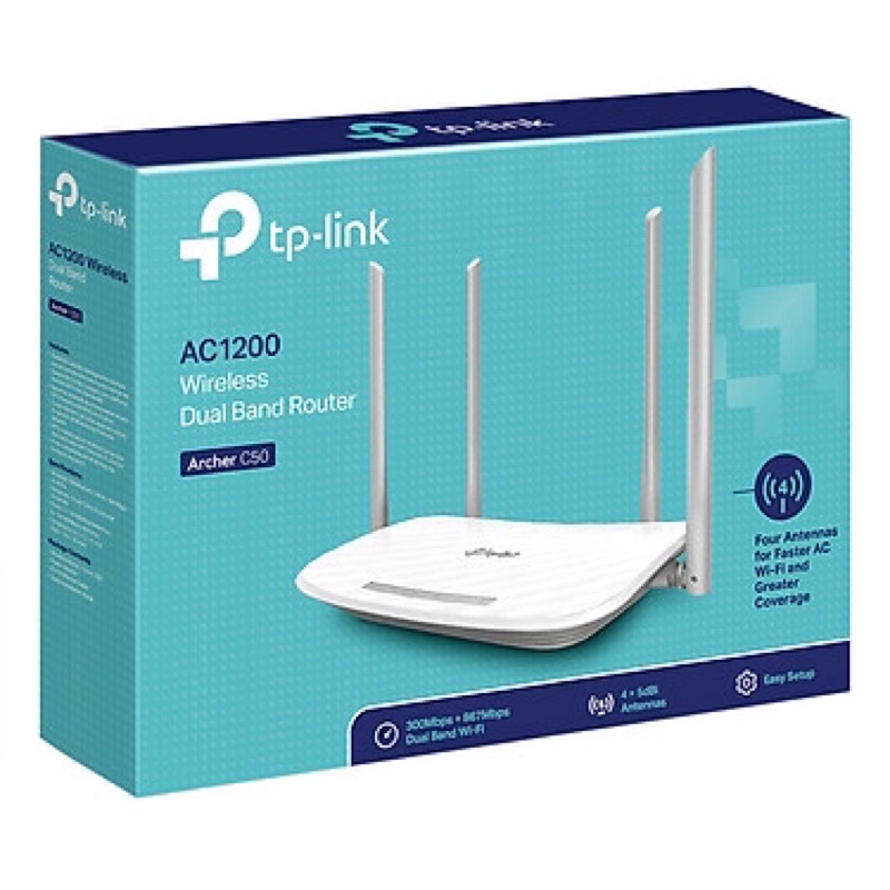  Router Wifi Băng Tần Kép AC1200 TP-Link Archer C50 - Hàng Chính Hãng