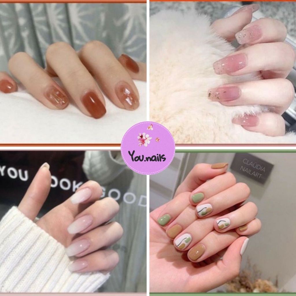 Móng tay giả đính đá kèm keo dài nhọn ngắn YOU NAILS (Mã Yn71-Yn80)