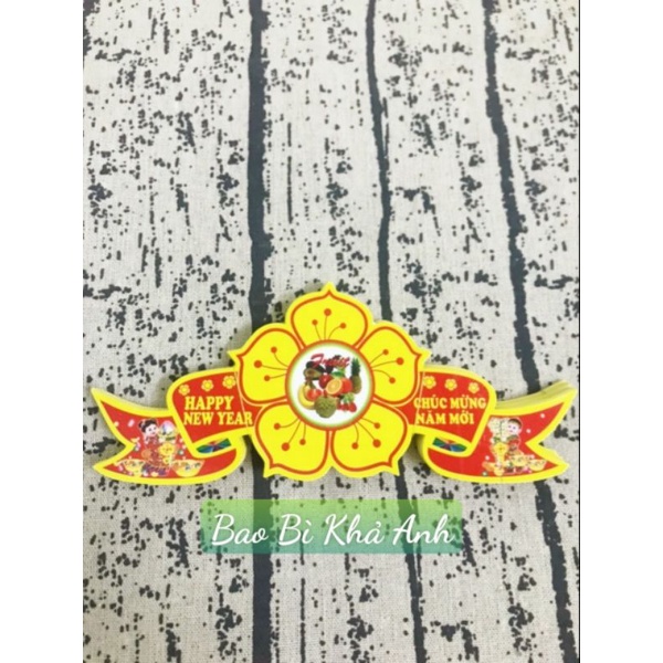 Decal chúc mừng năm mới 2024 miếng dán trang trí giỏ quà , hộp quà mứt Tết hàng siêu đẹp - Bao Bì Khả Anh