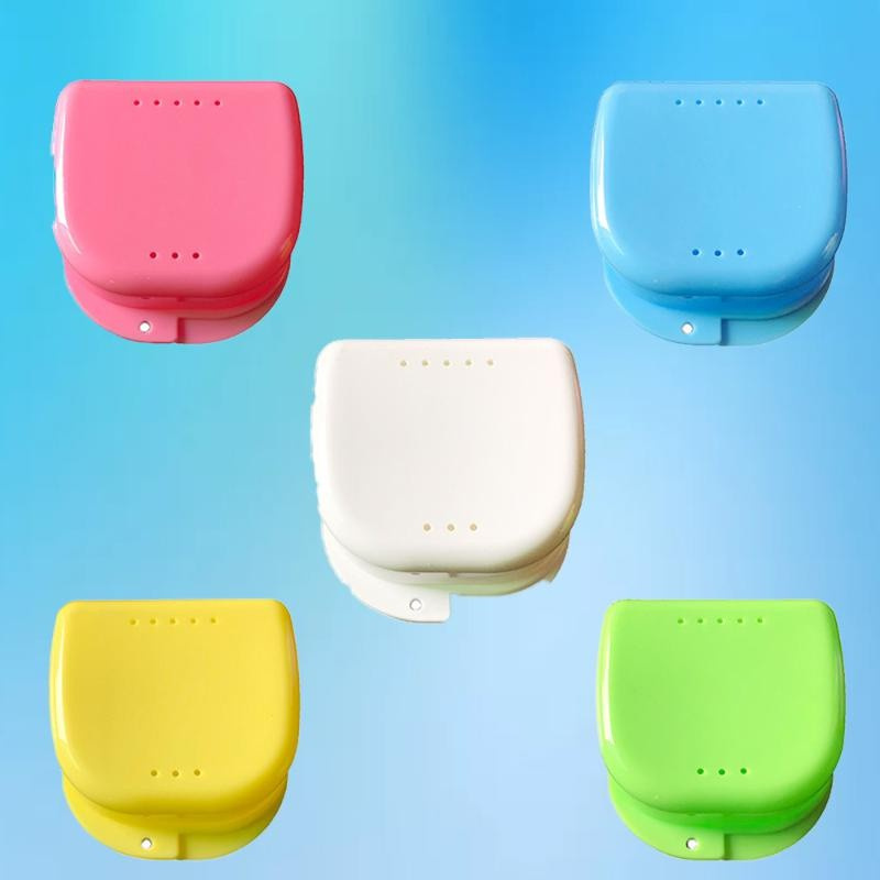 [Hàng mới về] Hộp đựng răng giả cỡ nhỏ khoét lỗ nhiều màu tùy chọn