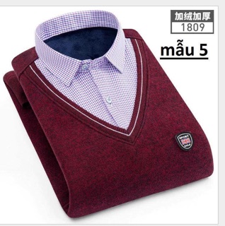 Áo len cổ sơ mi