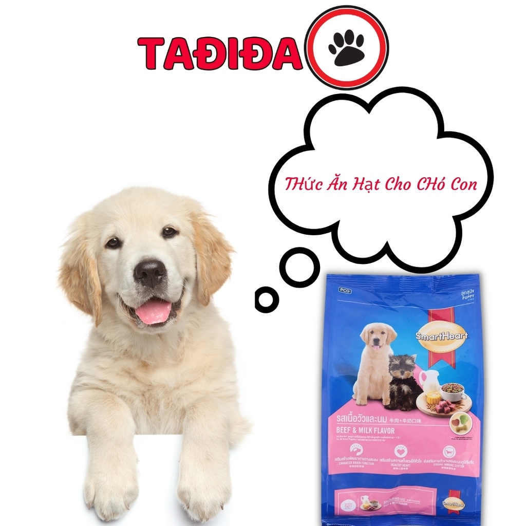 Thức ăn cho Chó Con Smartheart Puppy Vị Thịt Bò &amp; Sữa 400g - Tadida Pet