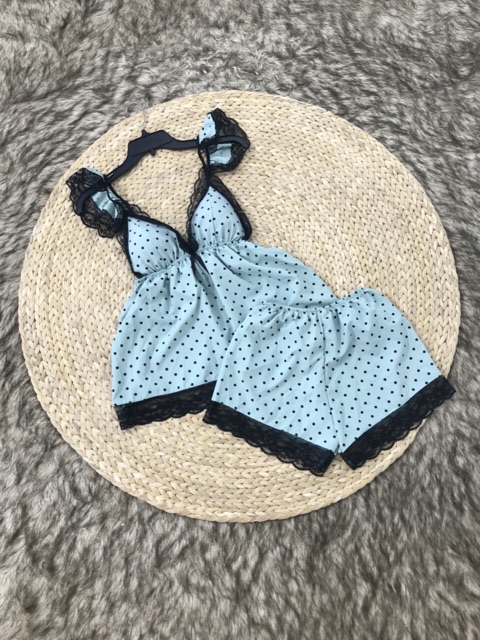 [SALE 30%] Đồ ngủ sexy chấm bi cánh tiên có mút