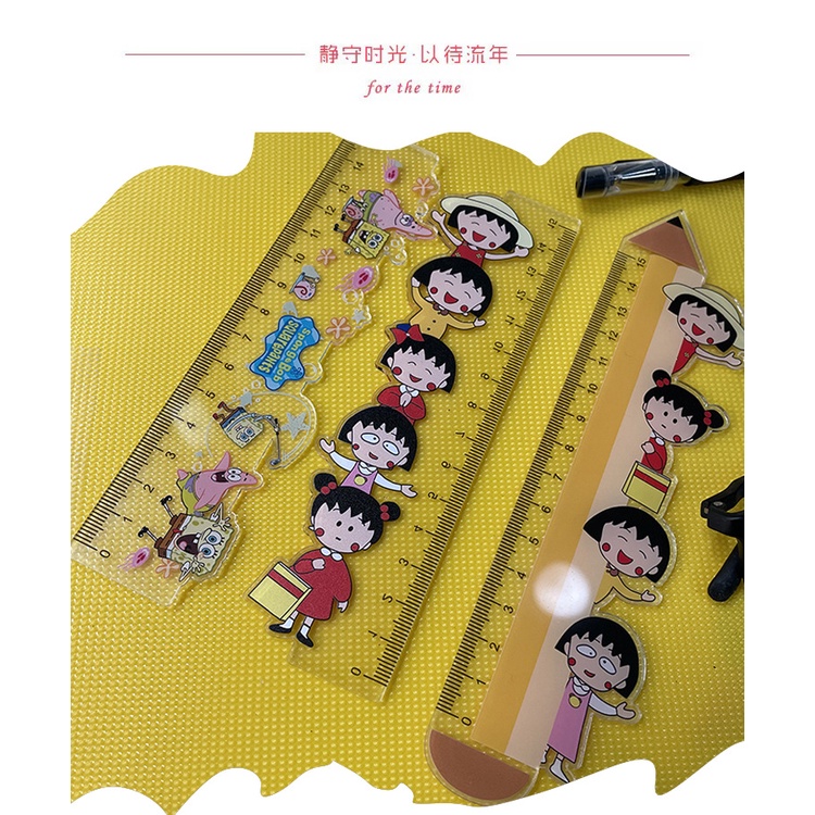 Thước Đo Bằng Acrylic Trong Suốt Họa Tiết Hoạt Hình Maruko Dễ Thương