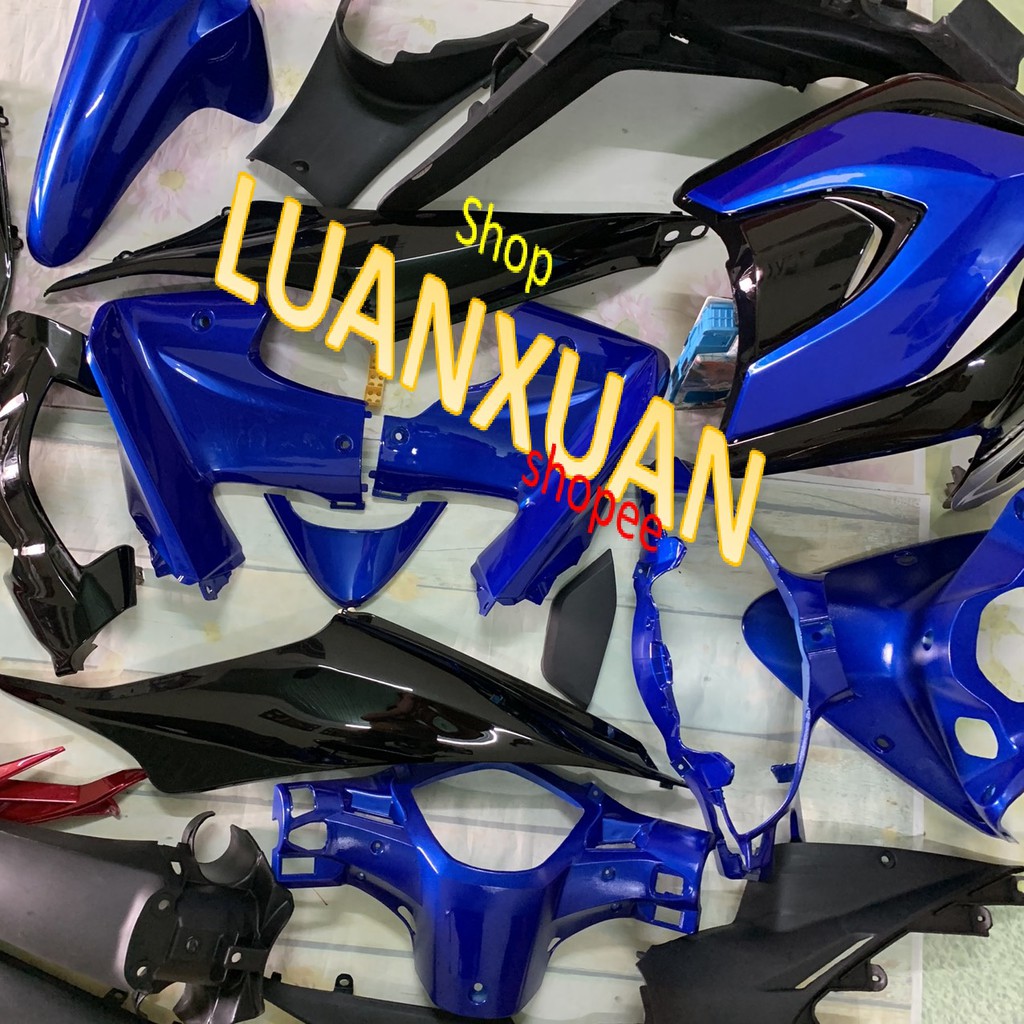 Dàn áo xe Wave RSX 110 -vỏ nhựa xe RSX 110 MÀU XANH -RSX 2010-đến 2012 -nhựa trắng cao cấp loại 1