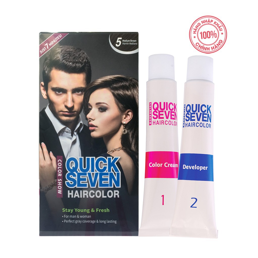 Nhuộm phủ bạc nhanh 7 phút Color Show QUICK SEVEN Hair Color S5 (60g + 60g) Hàn Quốc