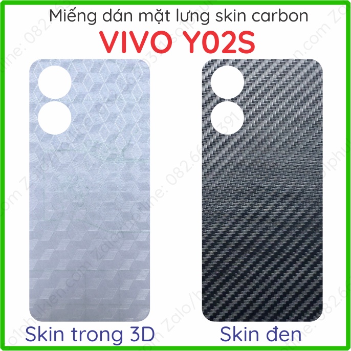 Miếng dán mặt lưng skin carbon Vivo Y16 / Y02s / Y01