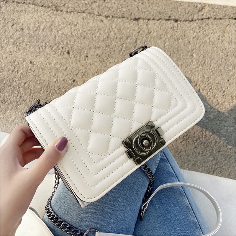 Túi đeo chéo IELGY phối dây xích phong cách retro thời trang cho nữ