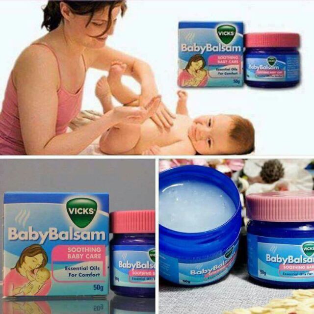 Dầu bôi ấm ngực Baby Balsam Vicks chống cảm, giảm ho, sổ mũi cho bé - hộp 50G