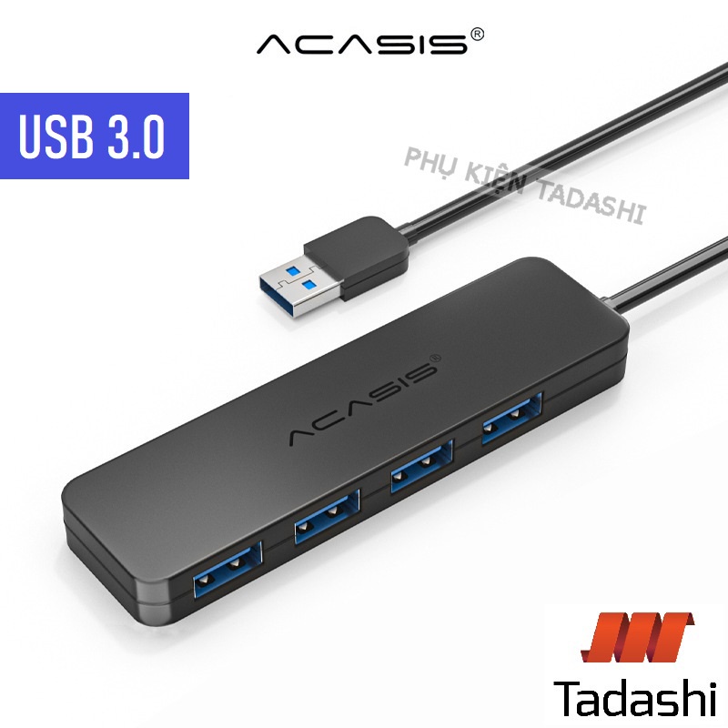 Bộ Chia Hub 4 Cổng USB 3.0/ 2.0 ACASIS Nhỏ Gọn Dùng Cho Laptop, PC, Bàn Phím, Chuột, Ổ Đĩa... AB3-L42....Dài 20/60/120cm