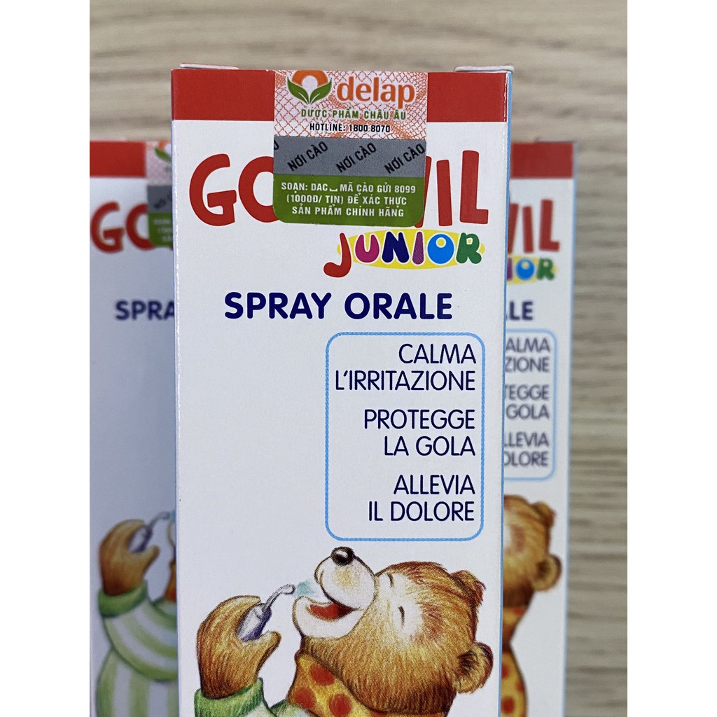 Xịt Họng Golanil Spray Orale 30ml.Giảm Ho,Đau,Ngứa Rát Họng Cho Bé Chiết Xuất Keo Ong