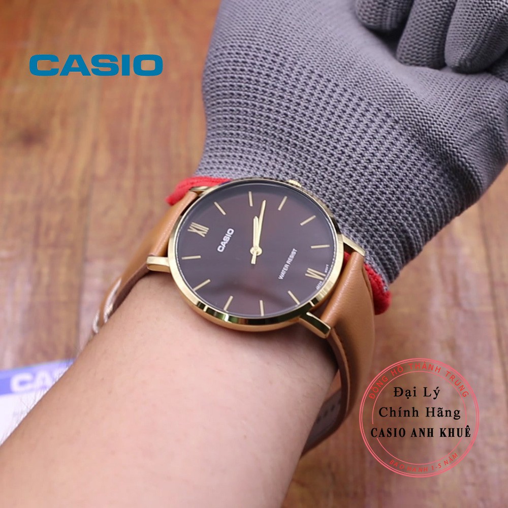 Đồng hồ Nam Casio MTP-VT01GL-5BUDF dây da chính hãng cỡ mặt 40mm