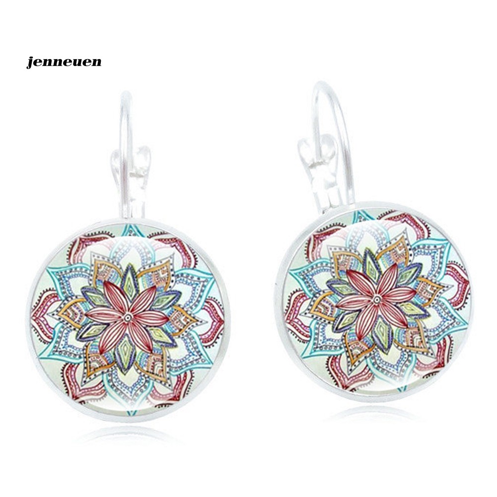 Phụ Kiện Chuyên Dụng Cho Máy May➸Đôi Bông Tai Hợp Kim Họa Tiết Hoa Mandala Thời Trang Cho Nữ
