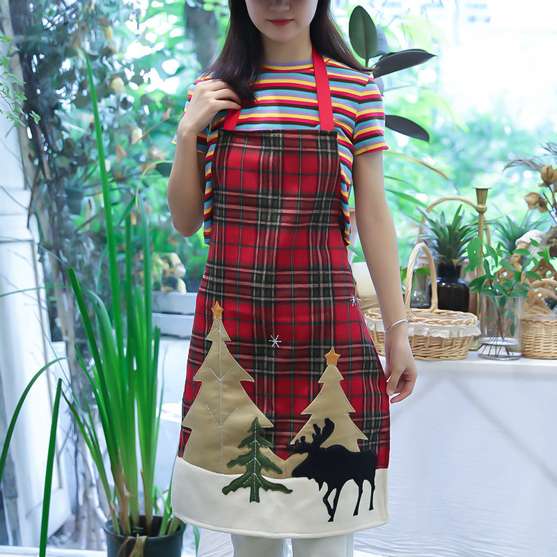 Tạp Dề Cotton Kẻ Sọc Caro Phong Cách Bắc Âu Sáng Tạo Cho Nhà Bếp
