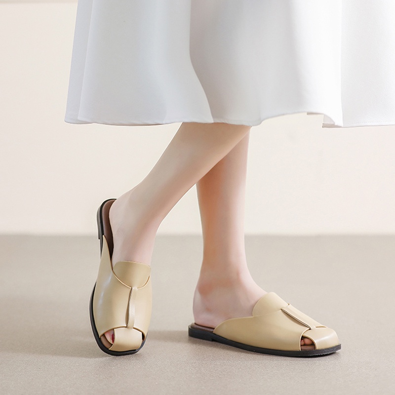 Dép Bít Mũi Phong Cách Retro Mùa Hè Mới Cho Nữ Size 34-42