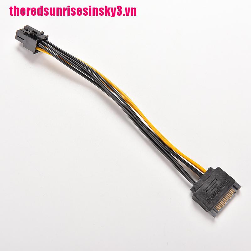 Dây Cáp Chuyển Đổi Nguồn Sata 15 Pin Sang 6 Pin Pci-E Dài 20cm