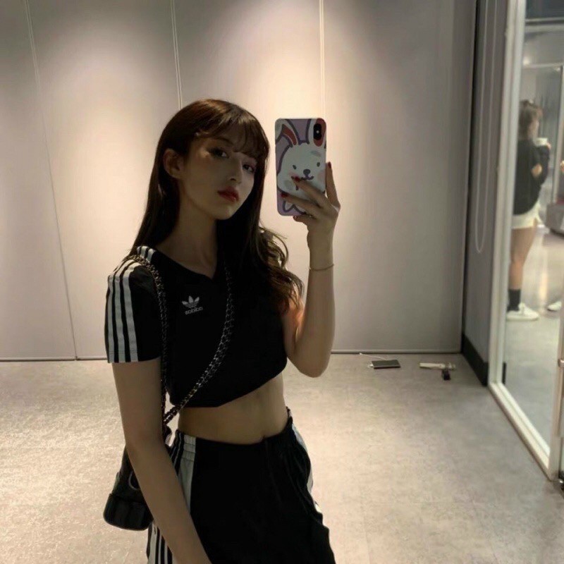 Áo cortop cổ thêu adidas