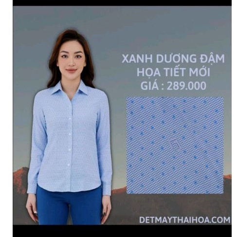 Áo sơ mi nữ Thái Hòa bông nhí vải sợi tre