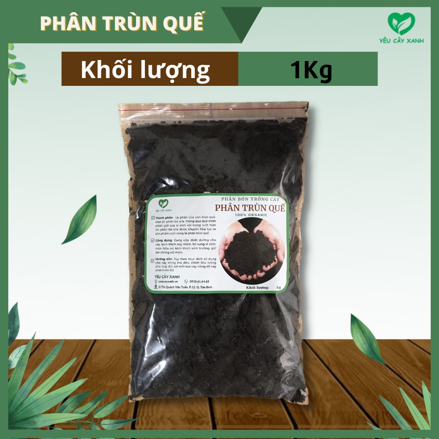 Phân Trùn Quế Nguyên Chất 100%, đã  được xử lý tạp chất và đóng TÚI mini tiện dụng 2kg