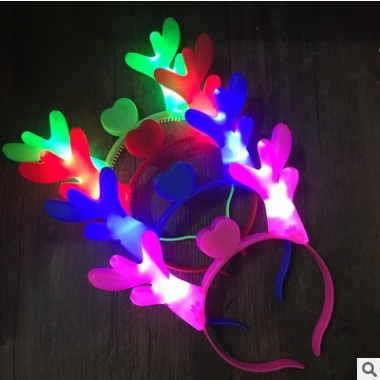 Bờm sừng trâu đèn led phát sáng - hóa trang ác quỷ dành cho Halloween, Trung thu, trại hè, cắm trại - Băng đô cài tóc