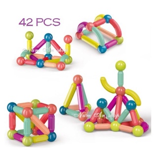 Đồ chơi xếp hình lắp ghép nam châm bi- 42 chi tiết