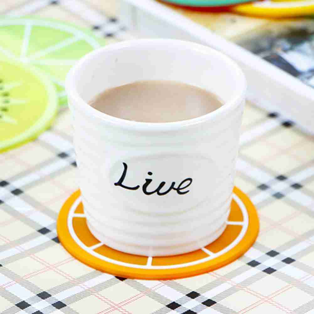 Miếng Lót Ly Bằng Silicon Chống Trượt Cách Nhiệt Họa Tiết Trái Cây Dễ Thương Sáng Tạo Q7Q0