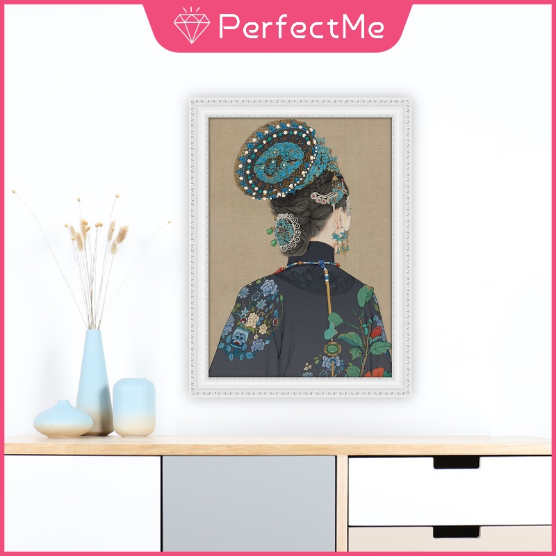 Bộ tranh đính đá 5D tự làm 30x40cm hình bé trai và bé gái cổ điển