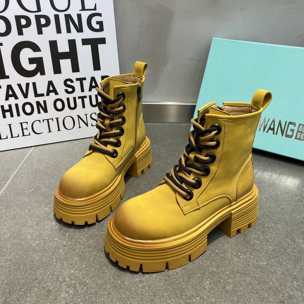 Giày Bốt Martin Đế Dày Tăng Chiều Cao Phong Cách Mới Mùa Thu 2022