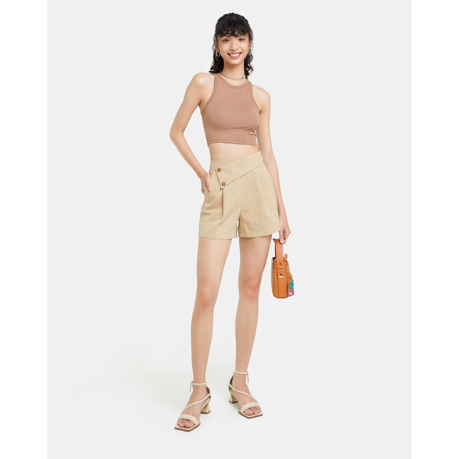 Quần Short Nữ Thời Trang JUNO Form A Vạt Gắn Nút JNQSH015