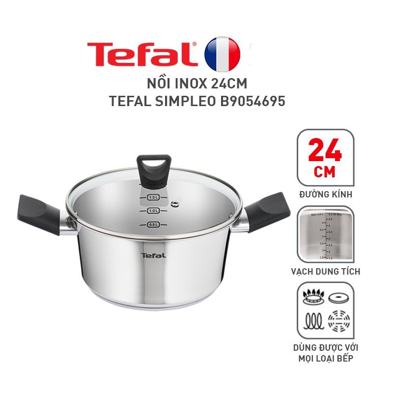 Nồi Inox Tefal Simpleo 20/24cm B9054495 / B9054695