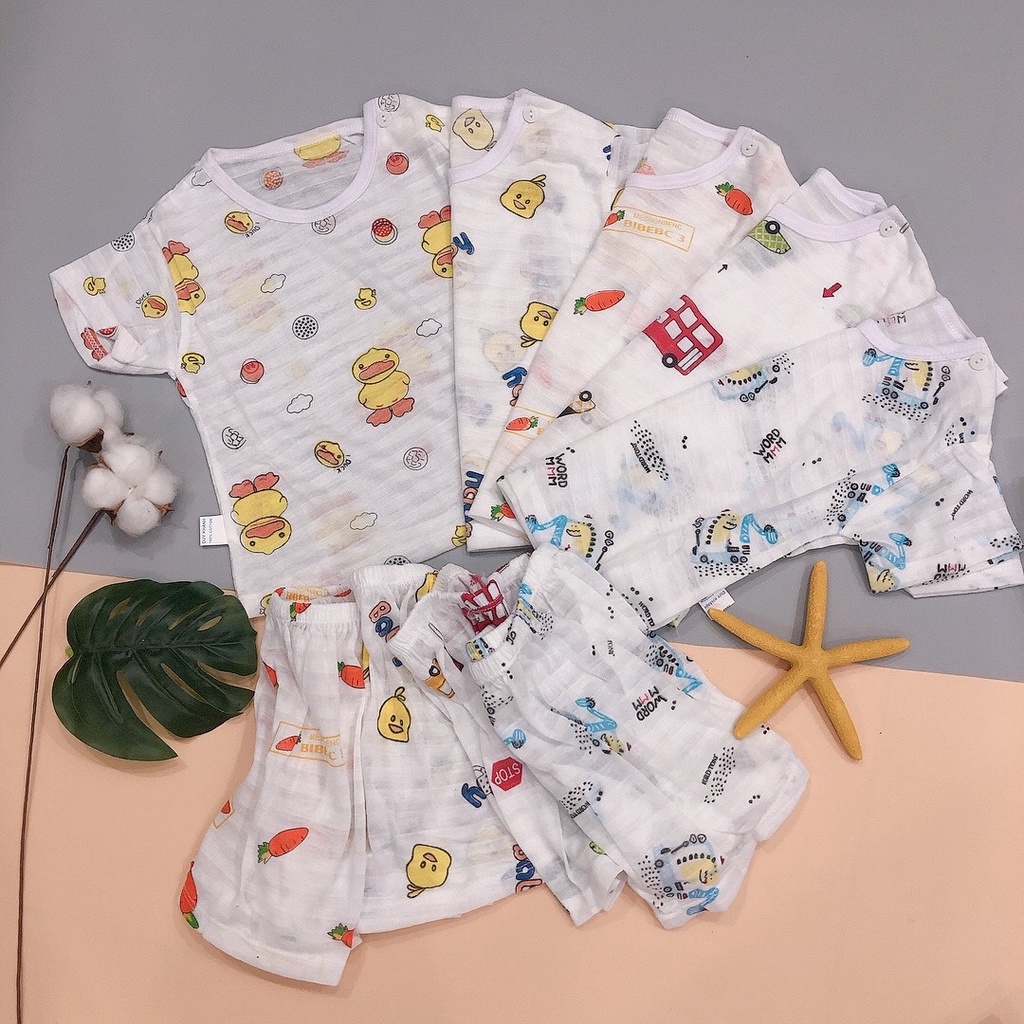 SET 5 Bộ Cotton Tre Cho Bé Sơ Sinh - Quần Áo Cho Bé Trai Bé Gái Sơ Sinh - Từ 1-15 Tháng Tuổi