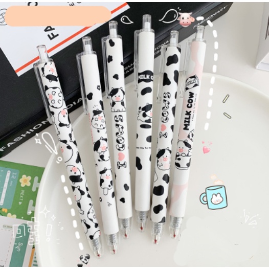 bút bi bấm bò sữa BBB36 cute dễ thương