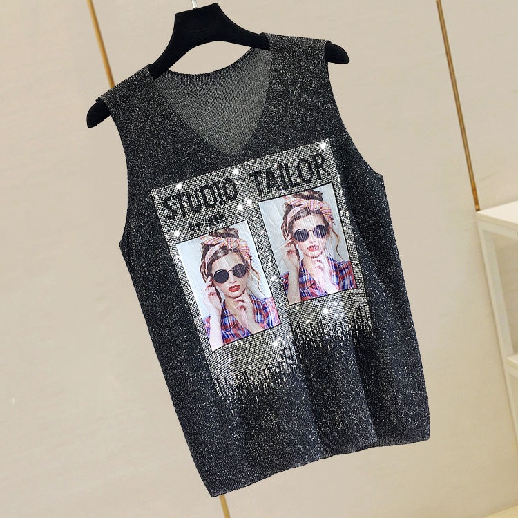 Áo len ZHELIHANGFEI sát nách dáng rộng dễ phối thời trang cho nữ